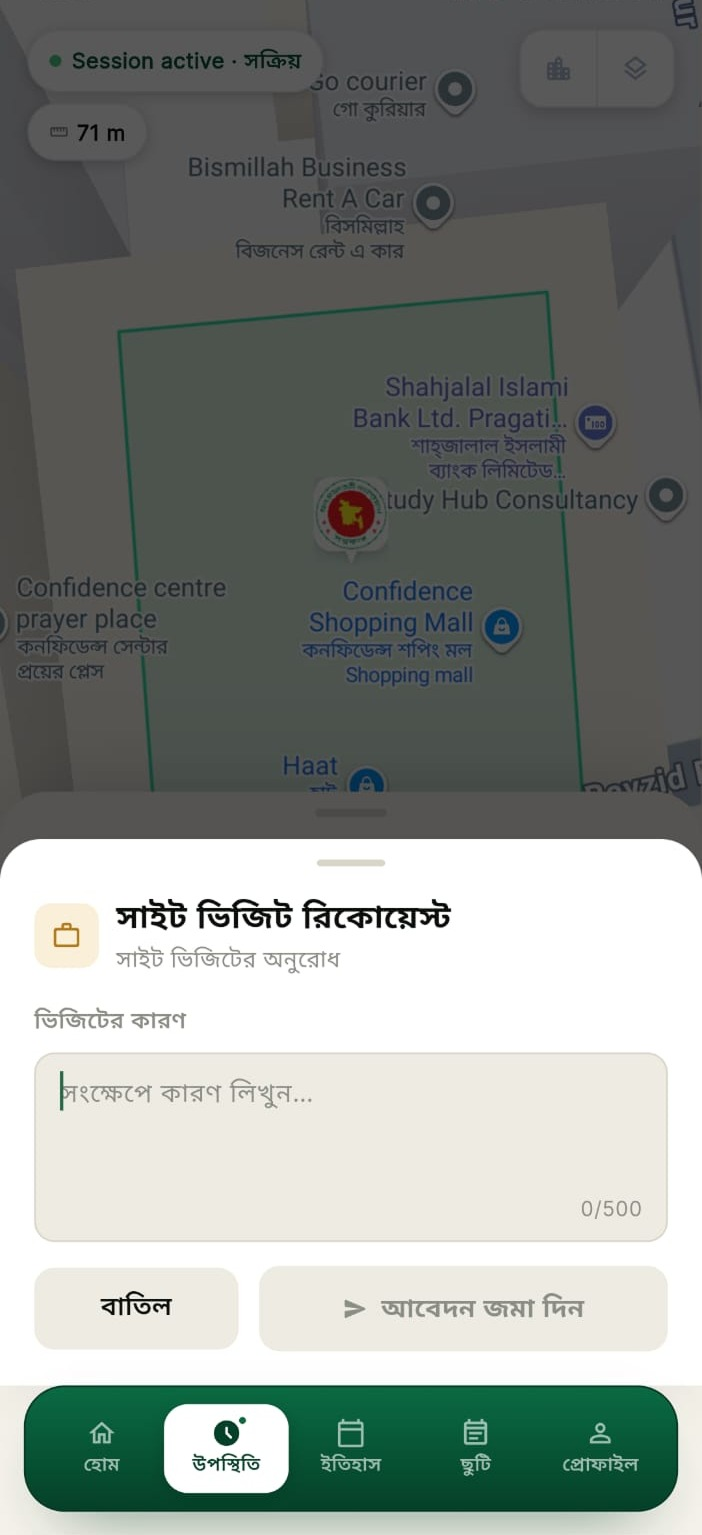 সাইট ভিজিট রিকোয়েস্ট